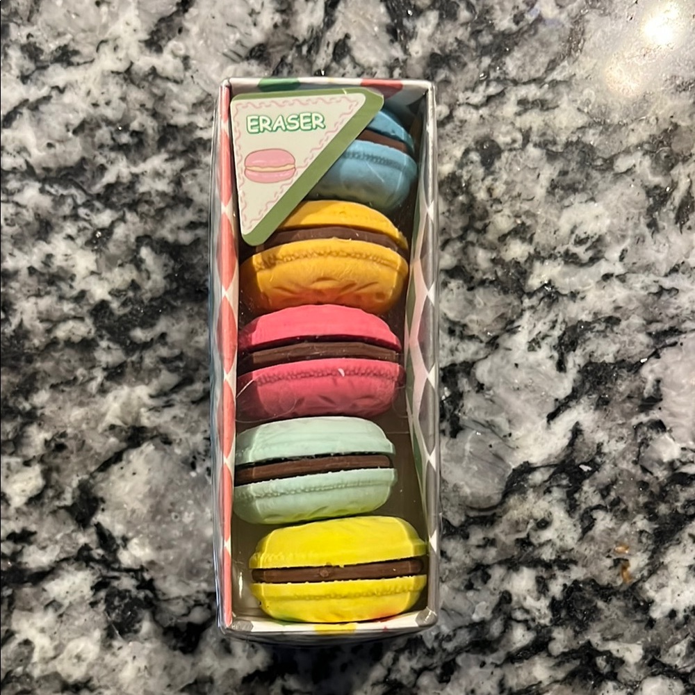 French Macarons Erasers Five in the box New